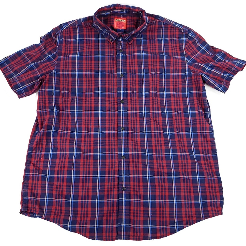 Big Mac Short Sleeve Plaid Button Up Shirt